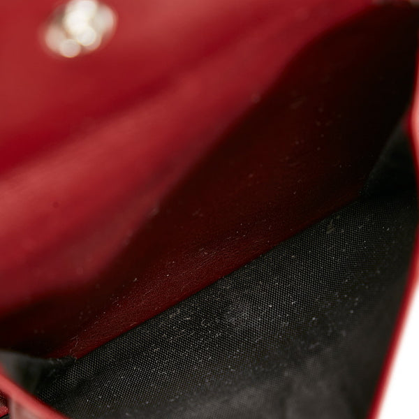 サルヴァトーレフェラガモ ガンチーニ 二つ折り財布 JL-66 0804 ブラック　レッド レザー メンズ Salvatore Ferragamo 【中古】