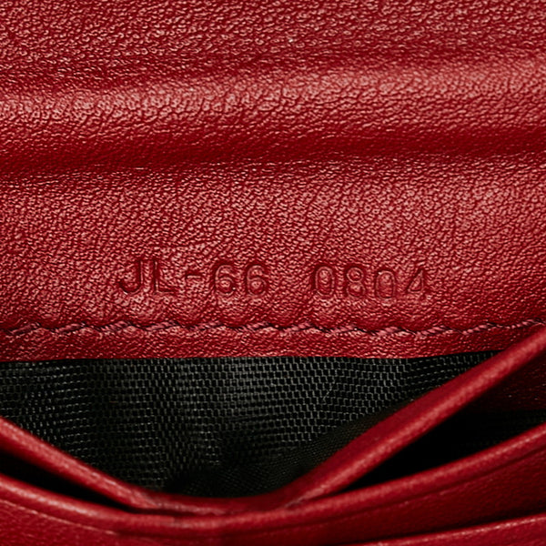 サルヴァトーレフェラガモ ガンチーニ 二つ折り財布 JL-66 0804 ブラック　レッド レザー メンズ Salvatore Ferragamo 【中古】