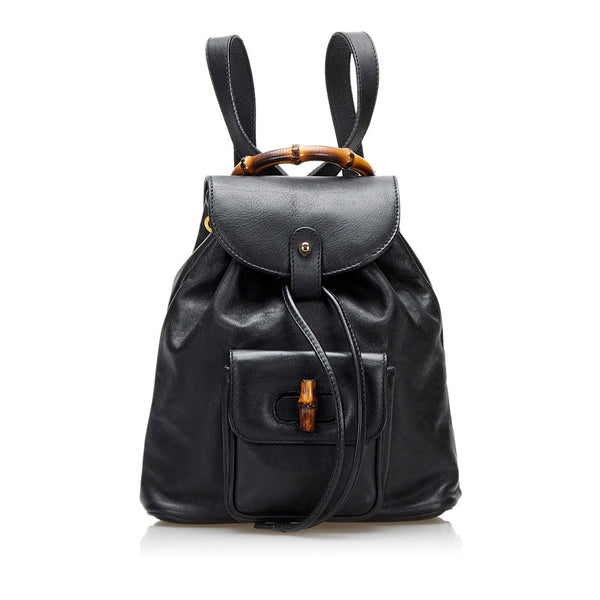 グッチ バンブー リュック バックパック 003 2058 ブラック レザー レディース GUCCI 【中古】