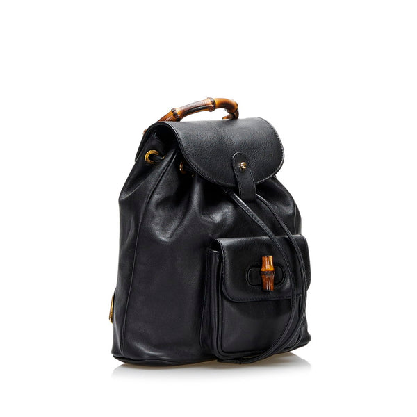グッチ バンブー リュック バックパック 003 2058 ブラック レザー レディース GUCCI 【中古】