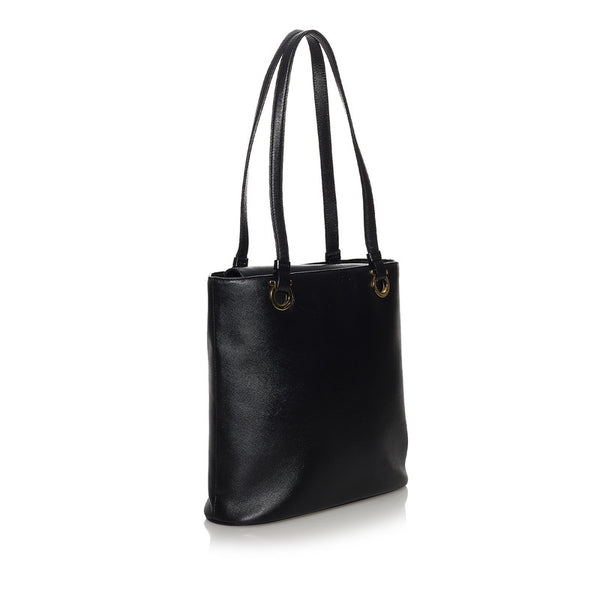 サルヴァトーレフェラガモ ガンチーニ トートバッグ ショルダーバッグ BK-21 0705 ブラック レザー レディース Salvatore Ferragamo 【中古】