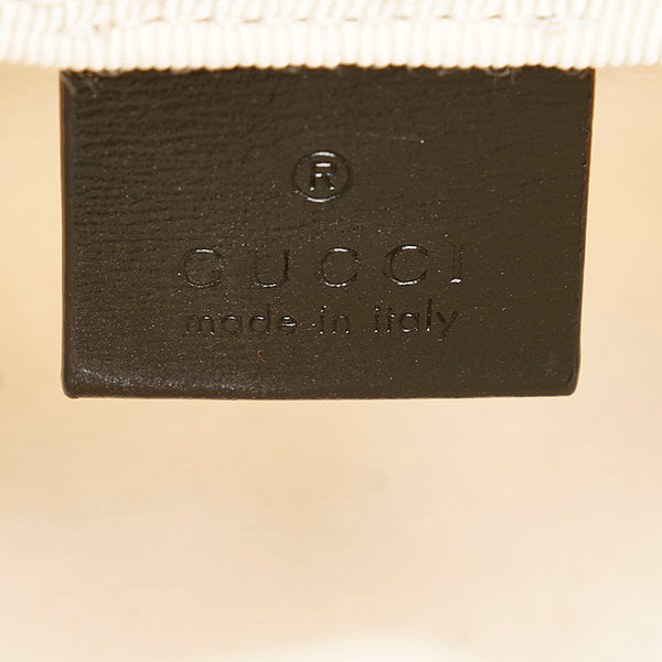 グッチ シャトーマーモント ドローストリングス ハンドバッグ トートバッグ 552403 ホワイト  キャンバス レザー レディース GUCCI 【中古】