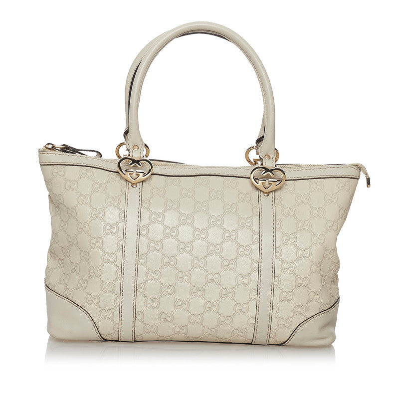 グッチ グッチシマ トートバッグ 257069 オフホワイト レザー レディース GUCCI 【中古】