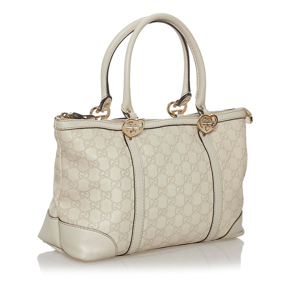 グッチ グッチシマ トートバッグ 257069 オフホワイト レザー レディース GUCCI 【中古】