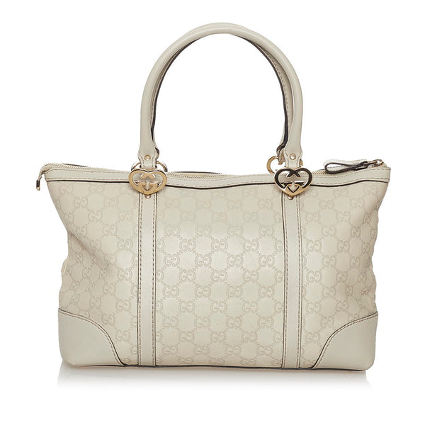 グッチ グッチシマ トートバッグ 257069 オフホワイト レザー レディース GUCCI 【中古】