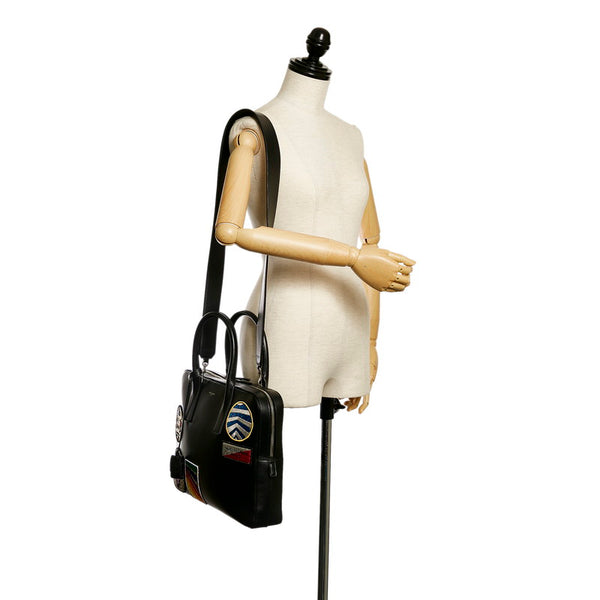 サンローラン ワッペン  ビジネスバッグ ショルダーバッグ 2WAY ブラック レザー メンズ SAINT LAURENT 【中古】