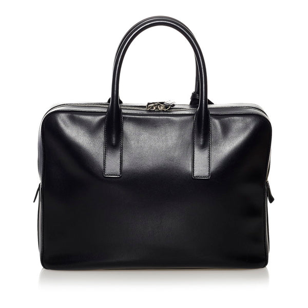 サンローラン ワッペン  ビジネスバッグ ショルダーバッグ 2WAY ブラック レザー メンズ SAINT LAURENT 【中古】