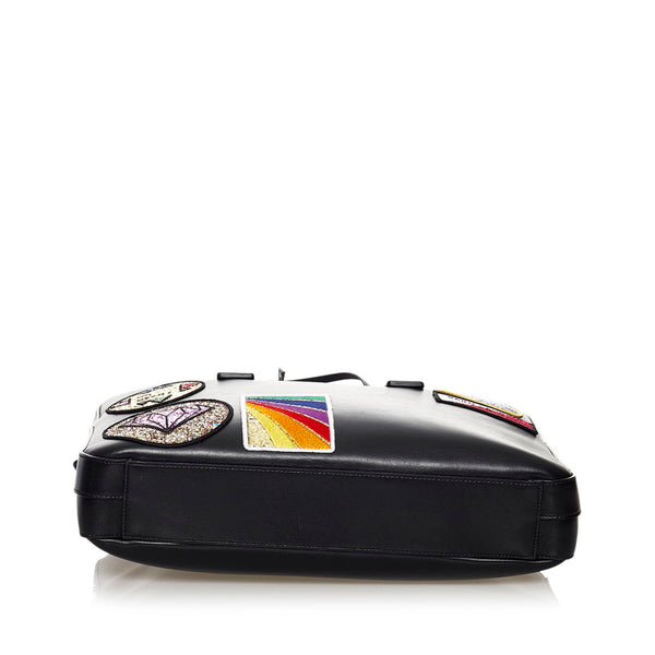 サンローラン ワッペン  ビジネスバッグ ショルダーバッグ 2WAY ブラック レザー メンズ SAINT LAURENT 【中古】