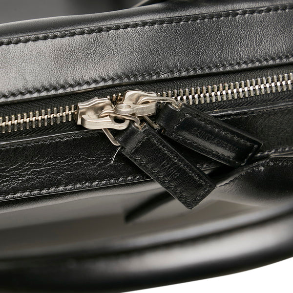 サンローラン ワッペン  ビジネスバッグ ショルダーバッグ 2WAY ブラック レザー メンズ SAINT LAURENT 【中古】