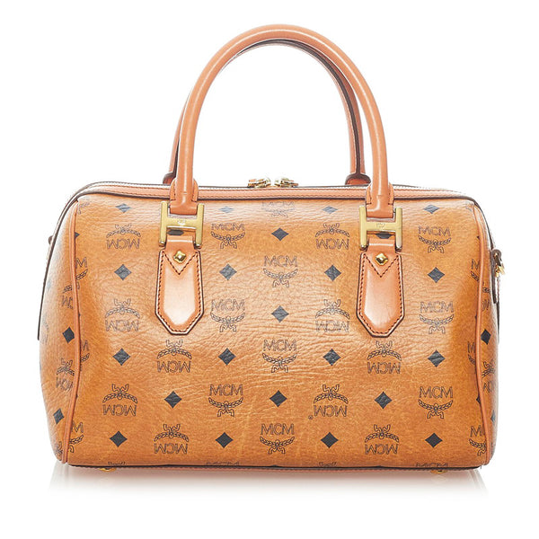 エム シー エム ヴィセトス ハンドバッグ ブラウン PVC レザー レディース MCM 【中古】
