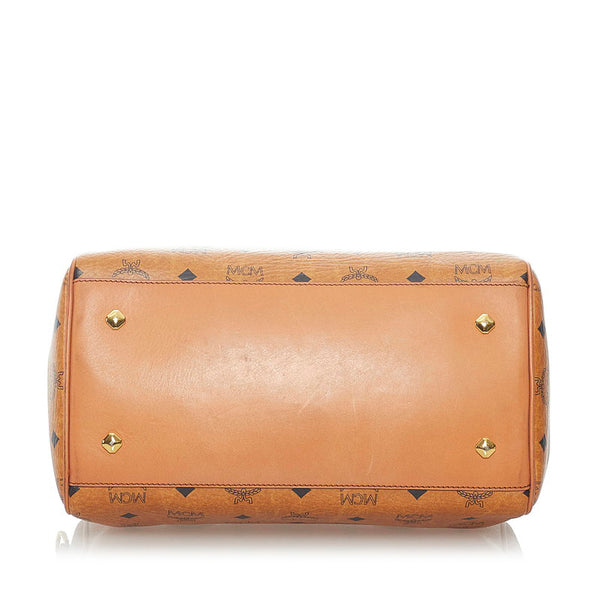 エム シー エム ヴィセトス ハンドバッグ ブラウン PVC レザー レディース MCM 【中古】