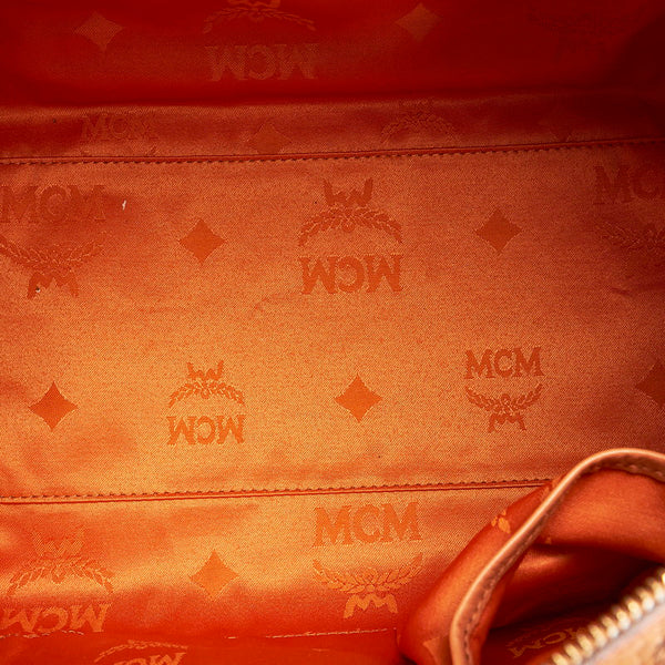 エム シー エム ヴィセトス ハンドバッグ ブラウン PVC レザー レディース MCM 【中古】