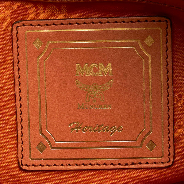 エム シー エム ヴィセトス ハンドバッグ ブラウン PVC レザー レディース MCM 【中古】