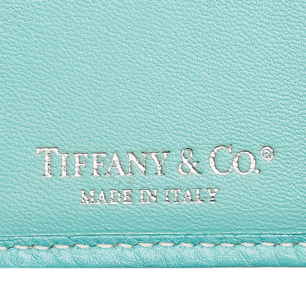 ティファニー 二つ折り財布 ライトブルー レザー レディース TIFFANY&Co. 【中古】