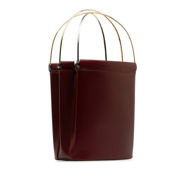 カルティエ マストライン トリニティ ハンドバッグ ワインレッド レザー レディース CARTIER 【中古】