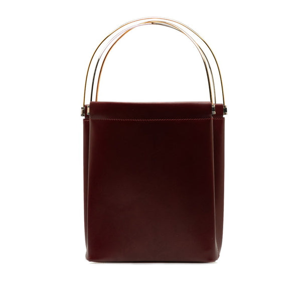 カルティエ マストライン トリニティ ハンドバッグ ワインレッド レザー レディース CARTIER 【中古】