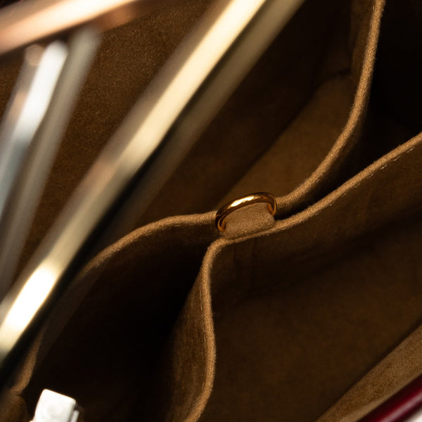 カルティエ マストライン トリニティ ハンドバッグ ワインレッド レザー レディース CARTIER 【中古】