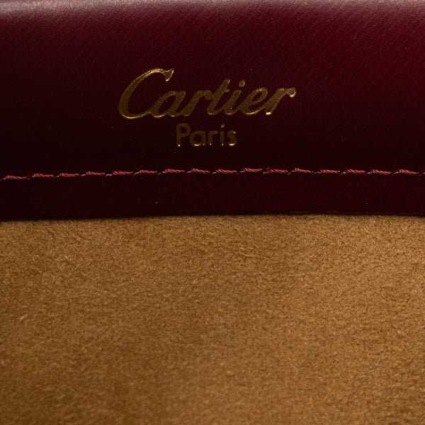 カルティエ マストライン トリニティ ハンドバッグ ワインレッド レザー レディース CARTIER 【中古】
