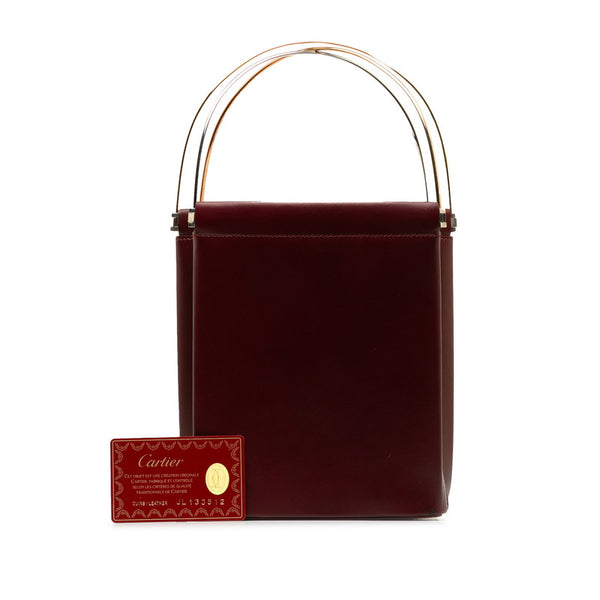 カルティエ マストライン トリニティ ハンドバッグ ワインレッド レザー レディース CARTIER 【中古】