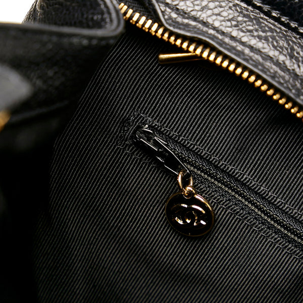 シャネル ココマーク チェーン トート ブラック キャビアスキン レディース CHANEL 【中古】