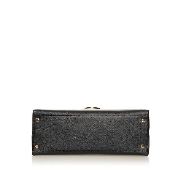 サルヴァトーレフェラガモ ガンチーニ ハンドバッグ ショルダーバッグ 2WAY AF-21 0290 ブラック レザー レディース Salvatore Ferragamo 【中古】