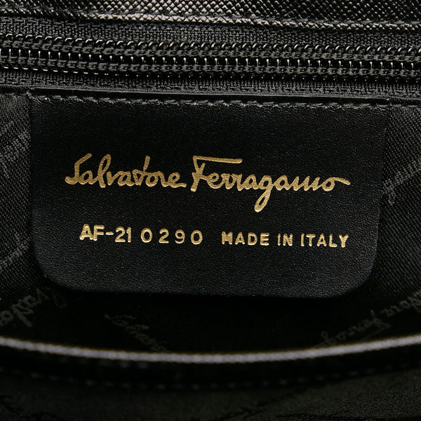 サルヴァトーレフェラガモ ガンチーニ ハンドバッグ ショルダーバッグ 2WAY AF-21 0290 ブラック レザー レディース Salvatore Ferragamo 【中古】