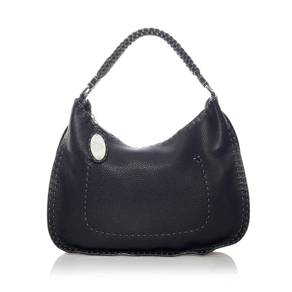 フェンディ セレリア ワンショルダーバッグ ブラック レザー レディース FENDI 【中古】