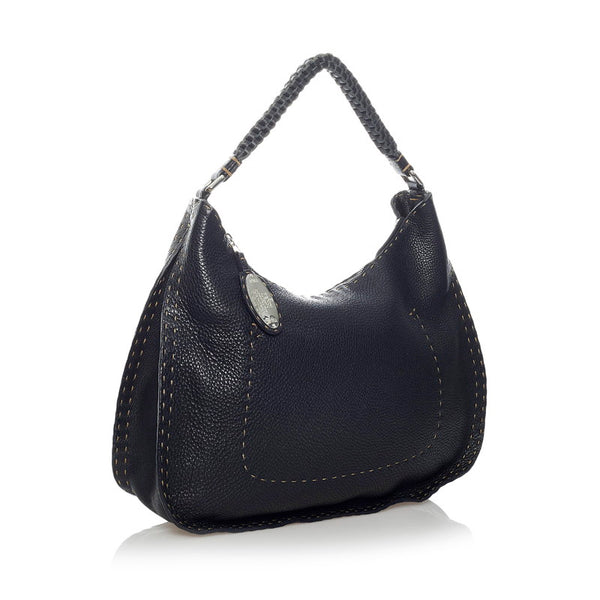 フェンディ セレリア ワンショルダーバッグ ブラック レザー レディース FENDI 【中古】