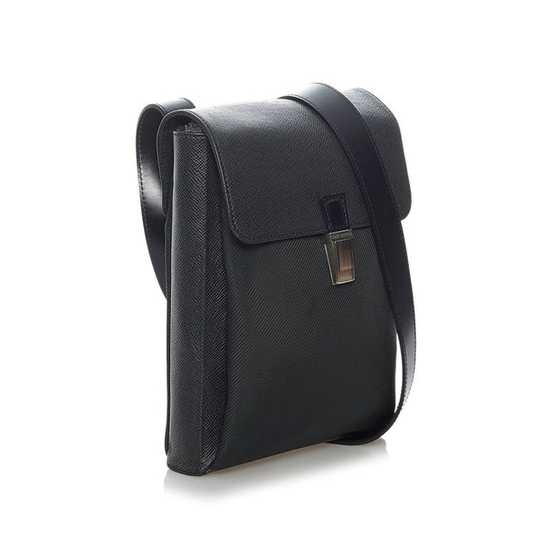 ルイ ヴィトン タイガ  サラトヴPM  M30892 カーキ ブラック レザー ナイロン 斜めがけ ショルダー メンズ LOUIS VUITTON 【中古】