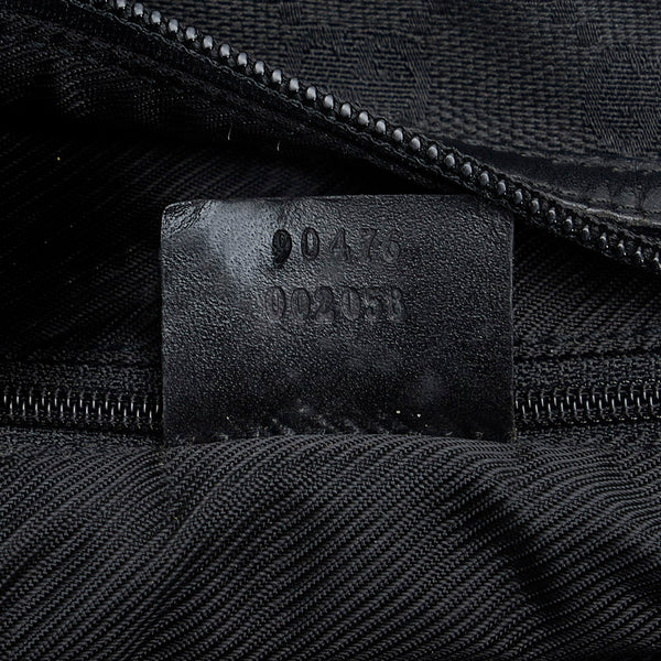 グッチ GGキャンバス 斜め掛け ショルダーバッグ 90476 ブラック キャンバス レザー レディース GUCCI 【中古】