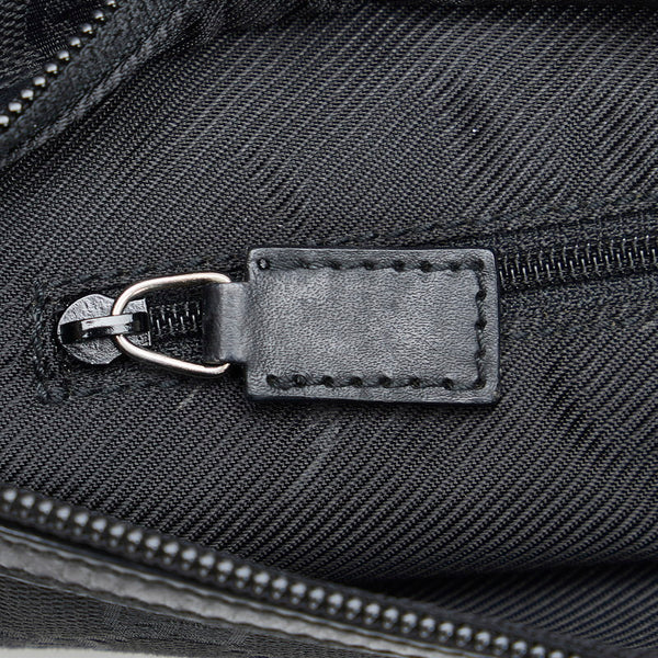 グッチ GGキャンバス 斜め掛け ショルダーバッグ 90476 ブラック キャンバス レザー レディース GUCCI 【中古】