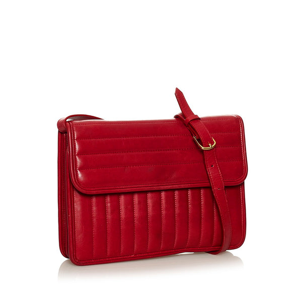 サンローラン 斜めがけ ショルダー レッド レザー レディース SAINT LAURENT 【中古】