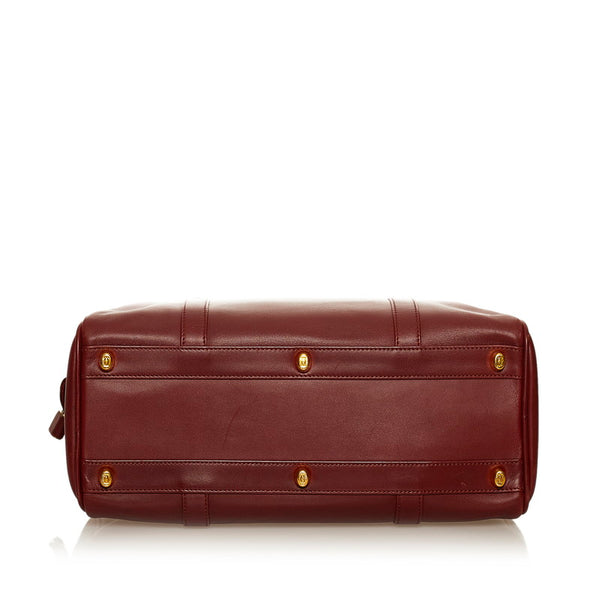 カルティエ マスト　 ボルドー レザー ハンドバッグ ミニボストン レディース CARTIER 【中古】