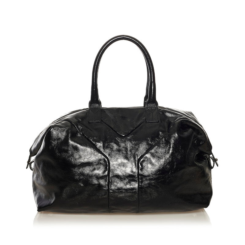 サンローラン イージーボストン ハンドバッグ ブラック パテントレザー レディース SAINT LAURENT 【中古】