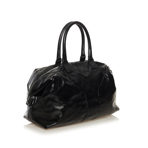 サンローラン イージーボストン ハンドバッグ ブラック パテントレザー レディース SAINT LAURENT 【中古】