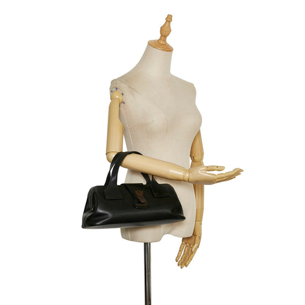 グッチ ドクターズバッグ ハンドバッグ 105378 ブラック レザー レディース GUCCI 【中古】