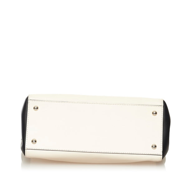 フェンディ ドットコム ハンドバッグ ショルダーバッグ 2WAY 8BN293 ベージュ ブラック レザー レディース FENDI 【中古】