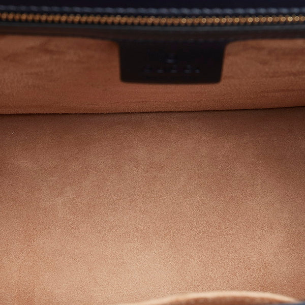 グッチ シルヴィー ハンドバッグ ショルダーバッグ 2WAY 431665 ネイビー レザー レディース GUCCI 【中古】