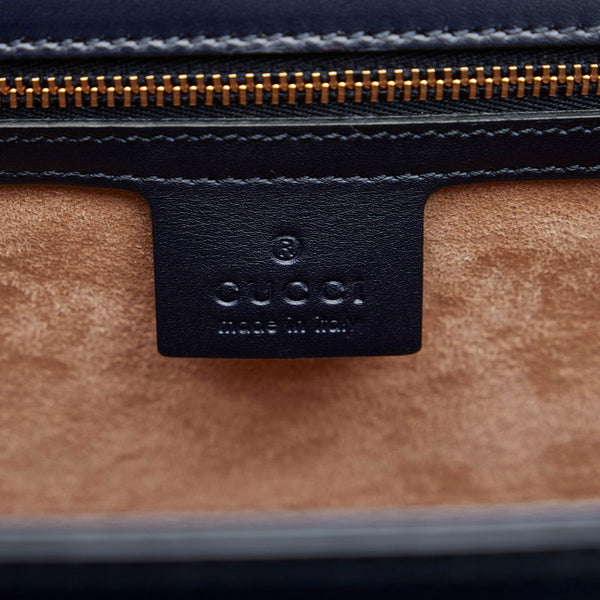 グッチ シルヴィー ハンドバッグ ショルダーバッグ 2WAY 431665 ネイビー レザー レディース GUCCI 【中古】