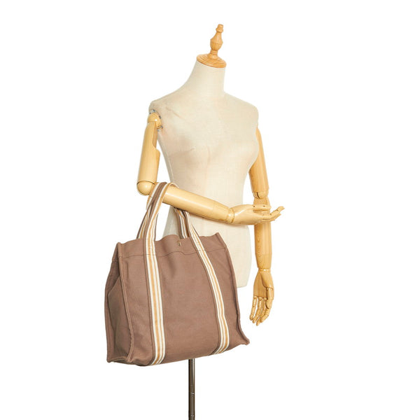 エルメス サックドプラージュ ハンドバッグ トートバッグ グレー キャンバス レディース HERMES 【中古】