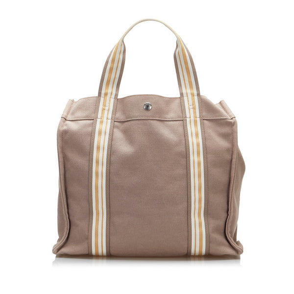 エルメス サックドプラージュ ハンドバッグ トートバッグ グレー キャンバス レディース HERMES 【中古】