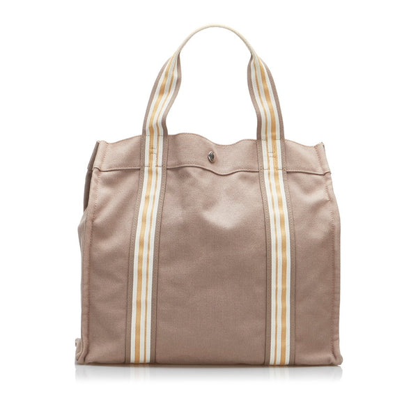 エルメス サックドプラージュ ハンドバッグ トートバッグ グレー キャンバス レディース HERMES 【中古】