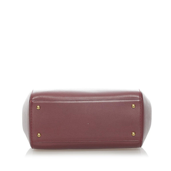 カルティエ マスト ハンドバッグ ボルドー レザー レディース CARTIER 【中古】