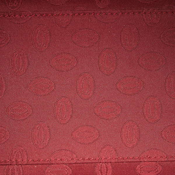 カルティエ マスト ハンドバッグ ボルドー レザー レディース CARTIER 【中古】