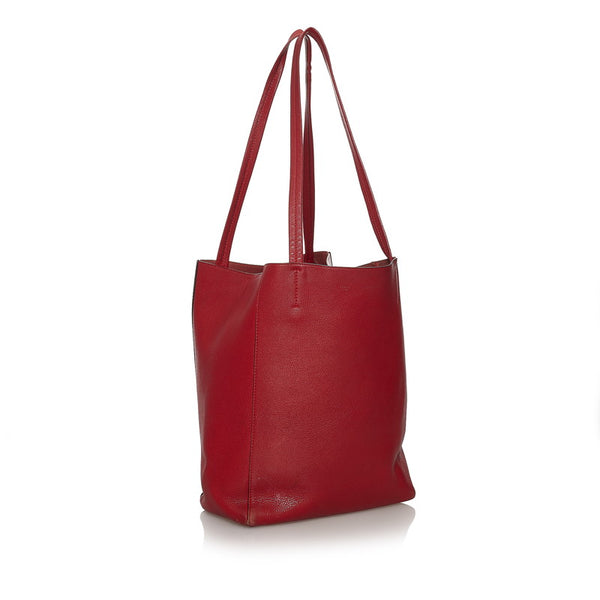 セリーヌ トートバッグ レッド レザー レディース CELINE 【中古】