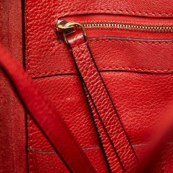 セリーヌ トートバッグ レッド レザー レディース CELINE 【中古】