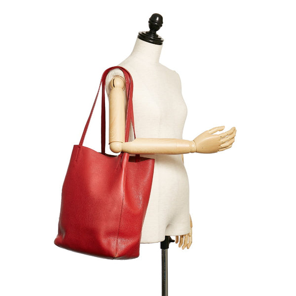 セリーヌ トートバッグ レッド レザー レディース CELINE 【中古】