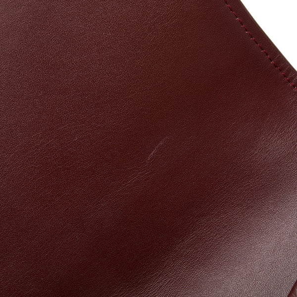 カルティエ マストライン ゴールド金具 斜め掛け ショルダーバッグ ボルドー ワインレッド レザー レディース CARTIER 【中古】