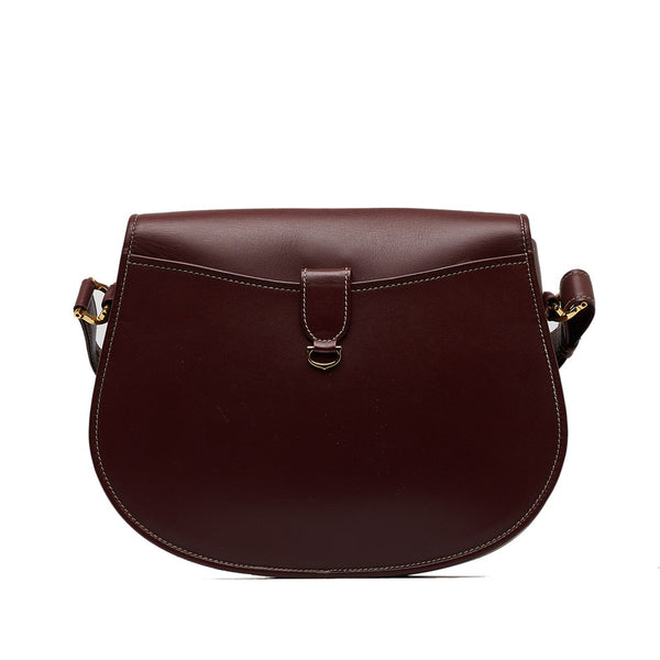 カルティエ マストライン ゴールド金具 斜め掛け ショルダーバッグ ボルドー ワインレッド レザー レディース CARTIER 【中古】