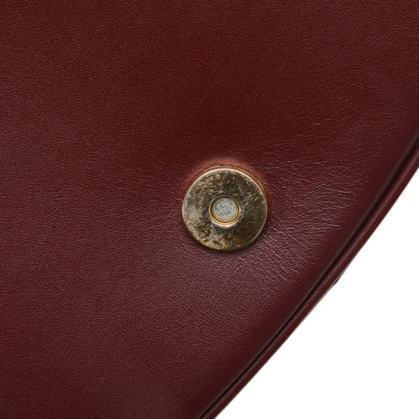 カルティエ マストライン ゴールド金具 斜め掛け ショルダーバッグ ボルドー ワインレッド レザー レディース CARTIER 【中古】